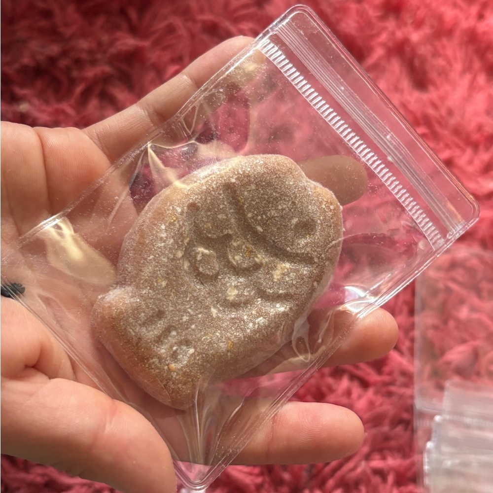 HANDMADE by 10 yr old 🩵 Soft flocked brown 🐟 cookie fish taba squishy